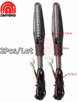 2pcs/lot Single Motorcycle Linear LED Tail Flasher Water Flowing Blinker Turn Signal Black Shell Amber Light for Honda Kawasak