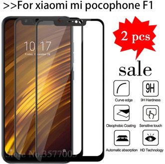 2pcs/lot Tempered Glass For Xiaomi Pocophone F1 Screen Protector Xiomi Poco x3 Pocofone F1 Mi Phone F 1 Pocof1 Protective Film