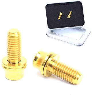 2Pcs M5 * 12Mm Fiets Dera Bidonhouder Bevestiging Bouten Titanium Legering Schroef Met Wasmachine Voor Fietsen fietsen Accessoires goud