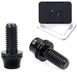 2Pcs M5 * 12Mm Fiets Dera Bidonhouder Bevestiging Bouten Titanium Legering Schroef Met Wasmachine Voor Fietsen fietsen Accessoires zwart
