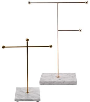 2Pcs Marble Sieraden Stand, Goud Sieraden Display Standaard, Ketting Stand, Sieraden Stand, Oorbel Stand, armband Stand