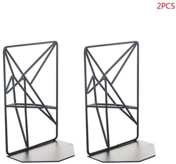 2Pcs Metal Iron Boekensteun Leesboek Ondersteuning Desktop Office Document Stand Plank zwart