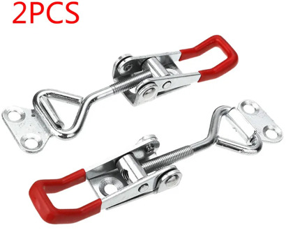 2PCS Metal Rubber Adjustable Latch Catch Toggle Clamp Furniture Hardware Cabinet Boxes Lever Handle Lock Hasp for Sliding Door