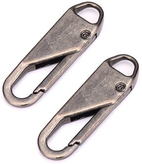2Pcs Metalen Rits Rits Reparatie Kits Rits Pull Voor Rits Slider Naaien Diy Craft Naaien Kits Metal Zip geweer kleur 2stk