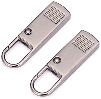 2Pcs Metalen Rits Rits Reparatie Kits Rits Pull Voor Rits Slider Naaien Diy Craft Naaien Kits Metal Zip geweer kleur groot 2stk