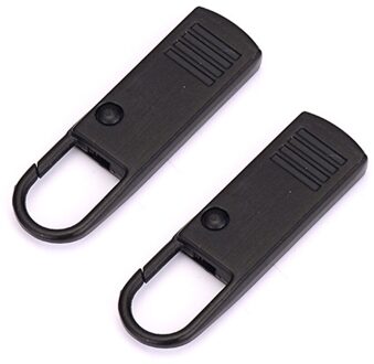 2Pcs Metalen Rits Rits Reparatie Kits Rits Pull Voor Rits Slider Naaien Diy Craft Naaien Kits Metal Zip zwart groot 2stk