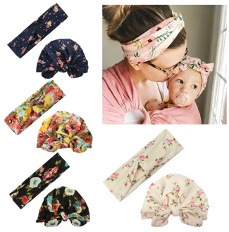 2pcs Mother & Daughter Mom Kids Baby Girl Bow Headband Hair Band Accessories Parent Child Family Headwear Head Band Headdress