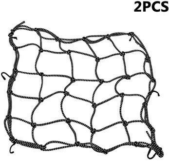 2Pcs Motorcycle Bagage Netto Reflecterende Moto Helm Mesh Netto Beschermende Gears Bagage Haken Motorcycle Accessoires Organizer zwart