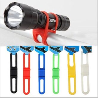 2Pcs Mtb Fietsen Fiets Siliconen Band Flitslicht Zaklamp Telefoon Strap Tie Lint Mount Houder rood 2stk