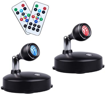 2Pcs Multi Kleur Light Ambient Lamp Kind Led Spotlight Rgb Batterij Aangedreven Projectie Light Night Lamp Wandlamp Met rotatie