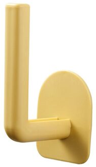 2Pcs Naadloze Stickers Opbergrek Huishouden Rack Wall Mount Organizer Holder Hook Punch-Gratis Keuken Badkamer Woonaccessoires geel 1stk