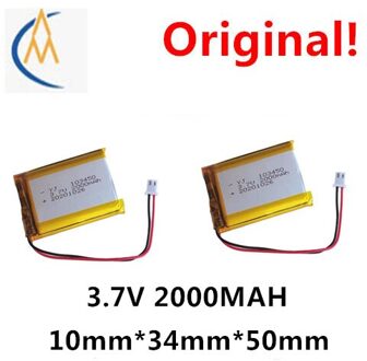 2Pcs Navigatie Dash Cam Lithium Batterij 3.7V Grote Capaciteit 103450 Bluetooth Speaker 52345 Ingebouwde 2000Mah