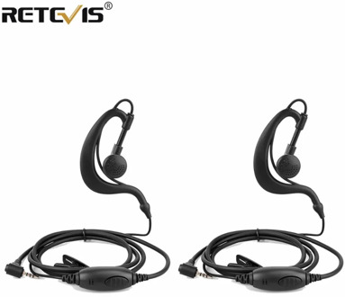2pcs New EE090Z Black 1-Pin 2.5mm PTT Speaker MIC Ear-hook Earphone For Retevis RT20 RT65 RT665 Walkie Talkie Headset J9138A