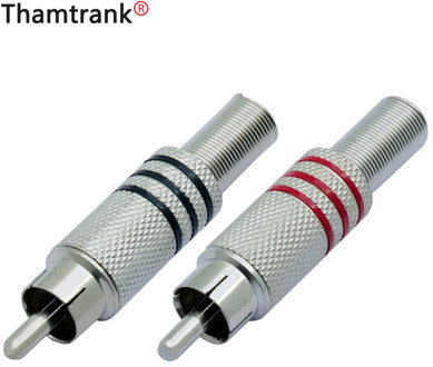 2PCS Nickle-plated Wire Connector RCA Male Plug with Metal Spring Fix Cable Size Up to 7mm RCA Connector