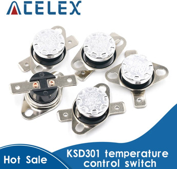 2PCS Normally Open KSD301 10A 250V 40-135 degree Bakelite KSD-301 Temperature Switch Thermostat Sensor 50 60 65 70 75 80 90 100