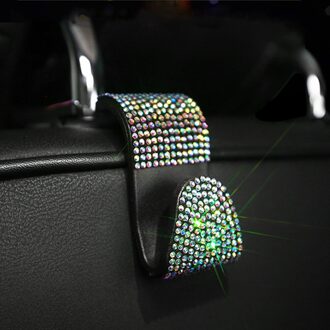 2Pcs Opslag Hanger Rugleuning Accessoires Multifunctionele Draagbare Praktische Kruidenier Ruimtebesparend Strass Auto Hoofdsteun Haak kleur