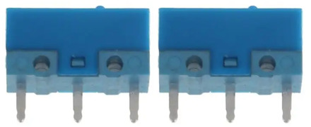 2Pcs Original HUANO Blue Dot Blue Shell 0.74N Mouse Micro Switch Gold Alloy Contacts 50 Millions Lifetime