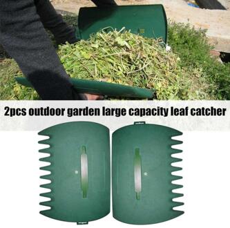 2Pcs Outdoor Garden Grote Capaciteit Blad Grabber Gekarteld Fexible En Automatisch Aanpassen Schoonmaken Tool Hand Hark Opslag