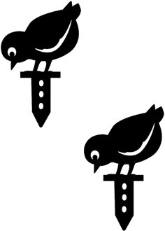 2Pcs Outdoor Ijzer Tuin Decoratie Thuis Cock Plug-In Ijzer Zwart Chick Stakes Outdoor Yard Garden Decor Yard art Ornament