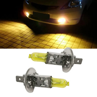 2PCS/Pair 12V H1 55W Halogen Fog Lamp Bulb Yellow 3200K-3500K Quartz Glass Car Light Source For Auto headlight Car Styling