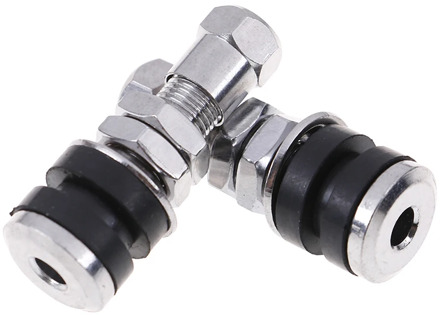 2Pcs/Pair 3.95cmx1.5cm Alloy Rubber Silver Universal Tubeless Tyre Bicycle Auto Parts Tire Valve Accessories