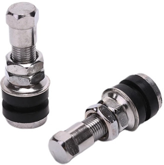 2Pcs/Pair Alloy Rubber Silver Tubeless Tyre Bicycle Auto Parts Tire Valve Accessories