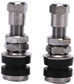 2Pcs/Pair Alloy Rubber Silver Universal Tubeless Tyre Bicycle Auto Parts Tire Valve Accessories