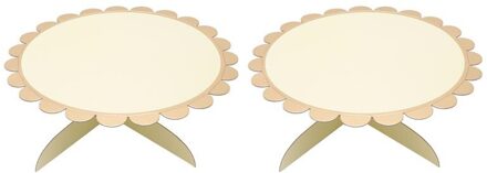 2Pcs Party Verzamelen Single Layer Cake Cupcake Stand Dessert Fruit Paper Display Rack Voor Bruiloft Verjaardag Goud