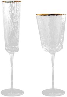 2Pcs Party Whiskey Cup Decoratieve Delicate Beker Creatieve Glas Gouden