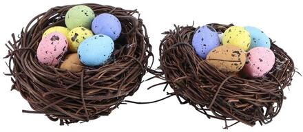 2Pcs Pasen Festival Ei Ornament Partij Decoratieve Pasen Nest Foto Props (7Cm)