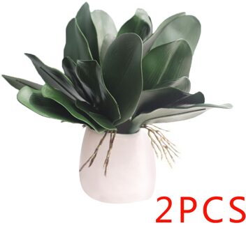 2Pcs Phalaenopsis Blad Kunstmatige Plant Blad Decoratieve Bloemen Extra Materiaal Bloem Decoratie Orchidee Bladeren Real Touch