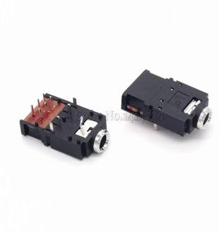 2Pcs PJ-307 3.5mm Stereo Audio Jack Socket 3.5 Dual Track Headphone Connector 11Pins with switch PJ307