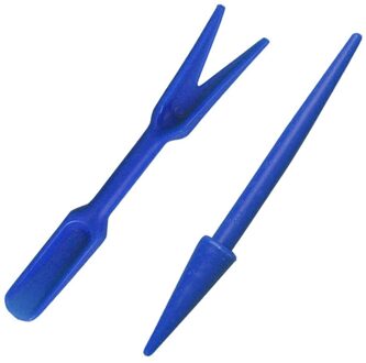 2Pcs Planten Gereedschap Plastic Transplanteren Apparaat Plantenbakken Zaailing Tuin Nursery Trays Apparaat Plantenbakken Graven Tool Blauw