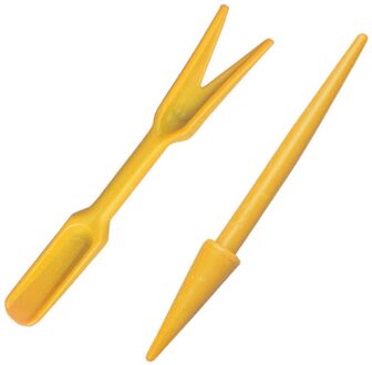 2Pcs Planten Gereedschap Plastic Transplanteren Apparaat Plantenbakken Zaailing Tuin Nursery Trays Apparaat Plantenbakken Graven Tool geel