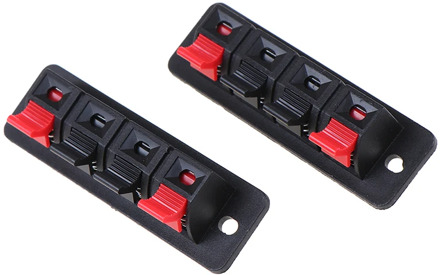 2Pcs Plastic 4 Positions Connector Terminal Push In Jack Spring Load Audio Speaker Terminals Breadboard Clip