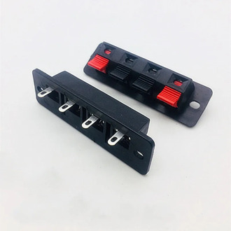 2pcs Plastic 4 Positions Connector Terminal Push In Jack Spring Load Audio Speaker Terminals Breadboard Clip