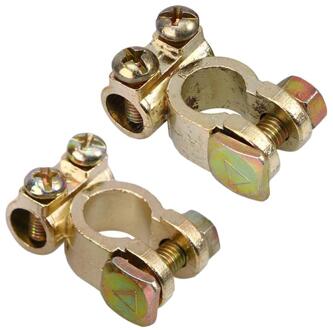2Pcs Positieve + Negatieve Auto Voertuig Legering Batterij Terminal End Klem Connector Auto Vervangende Onderdelen