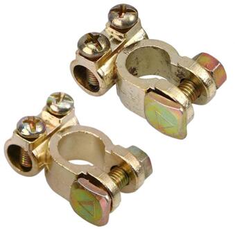 2Pcs Positieve + Negatieve Auto Voertuig Legering Batterij Terminal End Klem Connector