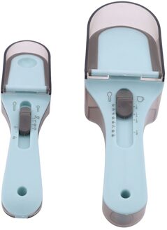 2Pcs Praktische Maatlepels Verstelbare Plastic Schaal Gauge Scoop Keuken Gadget Bakken Meting Gereedschap S/L