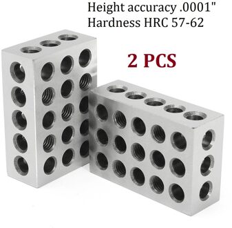 2Pcs Precisie Blokken Gehard Staal 1-2-3 Blokken 0.0001 "Precisie Matched Machinist 123 Frees 23 Gaten