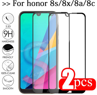 2pcs Protective Glass For huawei honor 8s 8c 8a 8x tempered glass honor 8 s c a x a8 x8 c8 s8 screen protector cover safety Film