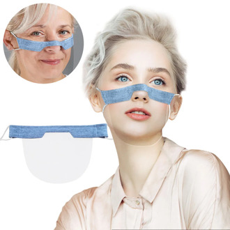 2PCS PVC Visible Face Shield Cover Face Mask Dust Protection Reusable Washable Mouth Masque Transparent Mascarillas Reutilizable