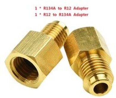 2Pcs R12 Om R134a R134a Om R12 Adapter Kit 1/4 Vrouwelijke Flare 1/2 Acme Mannelijke Acme Klep Koelmiddel