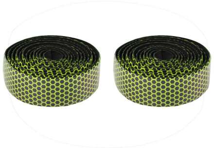 2Pcs Racefiets Fietsstuur Bandjes Camouflage Fietsen Handle Belt Kurk Wrap Ademend Band groen 2stk