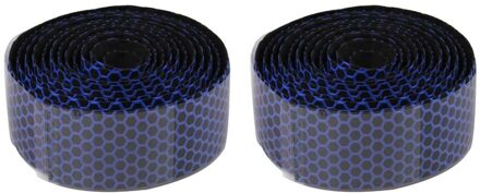 2Pcs Racefiets Fietsstuur Bandjes Camouflage Fietsen Handle Belt Kurk Wrap Ademend Band marine blauw 2stk