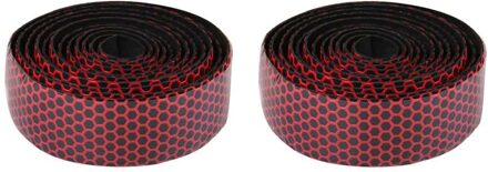 2Pcs Racefiets Fietsstuur Bandjes Camouflage Fietsen Handle Belt Kurk Wrap Ademend Band rood 2stk