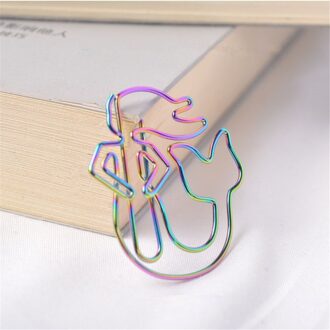 2Pcs Rainbow Mermaid Vormige Paperclips Metalen Papier Butler Thuis Verzamelen Decoratie Kantoor Schoolbenodigdheden Bladwijzer