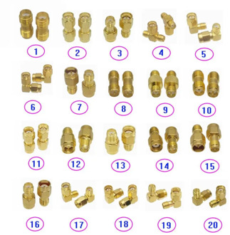 2pcs RF Coaxial connector Adapter SMA / RP-SMA to SMA / RPSMA Male Plug & Female Jack Straight & Right angle