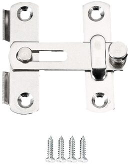2Pcs Roestvrij Staal Huisdier Kooi Gate Flip Vergrendelingen Veiligheid Anti-Diefstal Deurslot Volledig Metalen Constructie Huisdier Producten