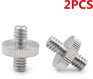 2Pcs Rvs 1/4 "1/4" Male Naar 1/4 "Mannelijk Schroefdraad Adapter Schroefdraad Foto Accessoires